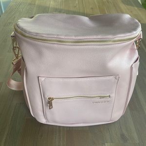 Fawn Design Mini Backpack/Diaper Bag, Faux Pebbled Leather EUC